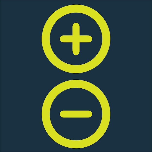 Vetor símbolo de mais e menos símbolo matemático básico sinal calculadora botão ícone menos ícone negócio f