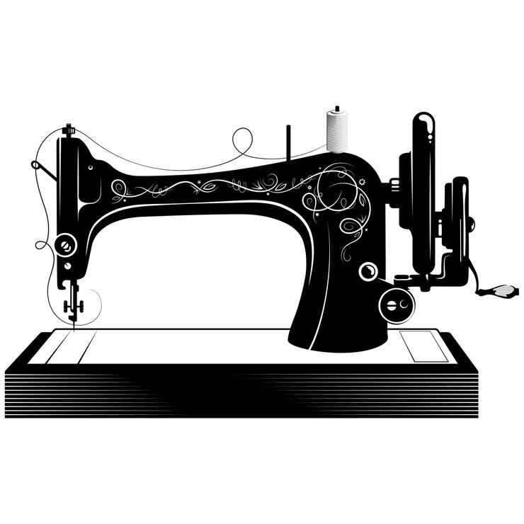 Vetor símbolo de máquina de costura manual para fabricação manual