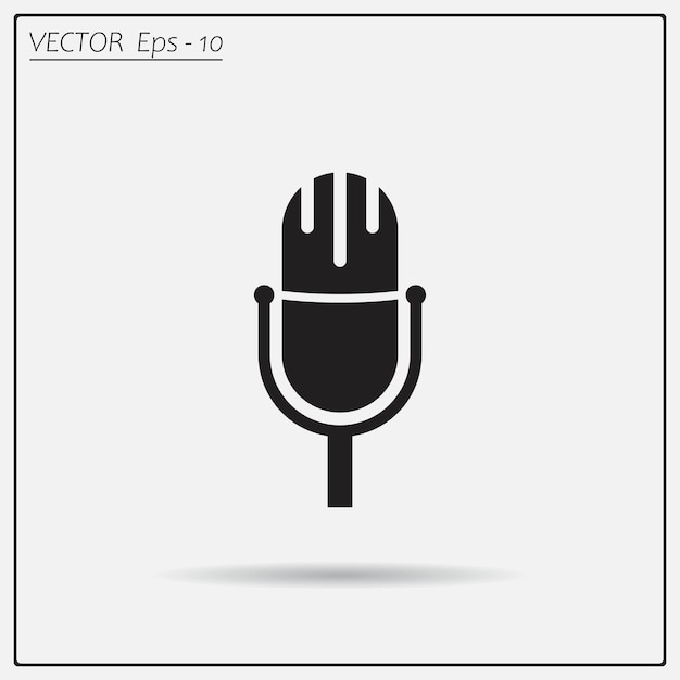 Símbolo de microfone ilustração vetorial sobre um fundo claro eps 10