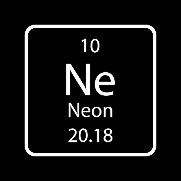 Símbolo de néon Elemento químico da tabela periódica ilustração vetorial