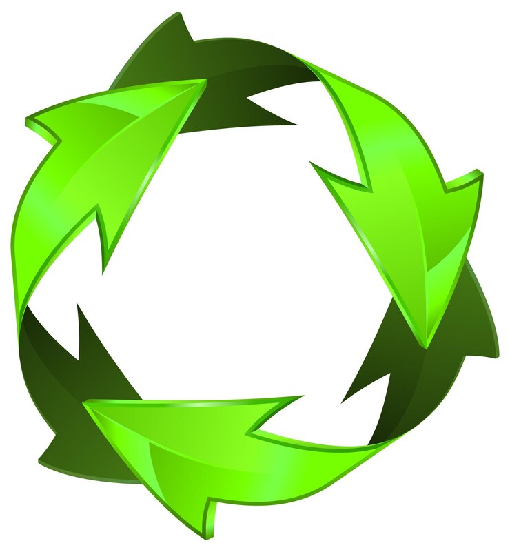 Vetor símbolo de reciclagem 3d