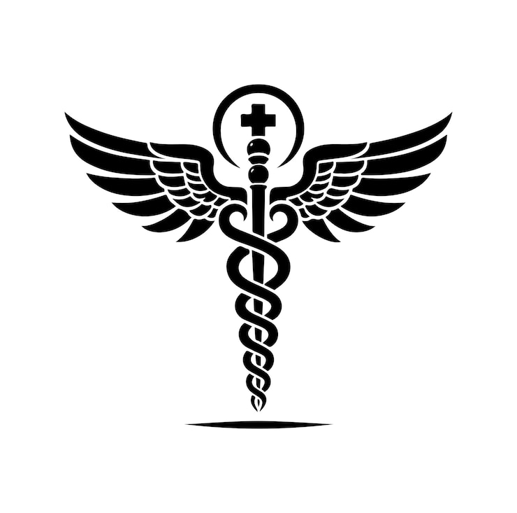 Vetor símbolo de saúde caduceus ilustração de ícone médico e relacionado à saúde