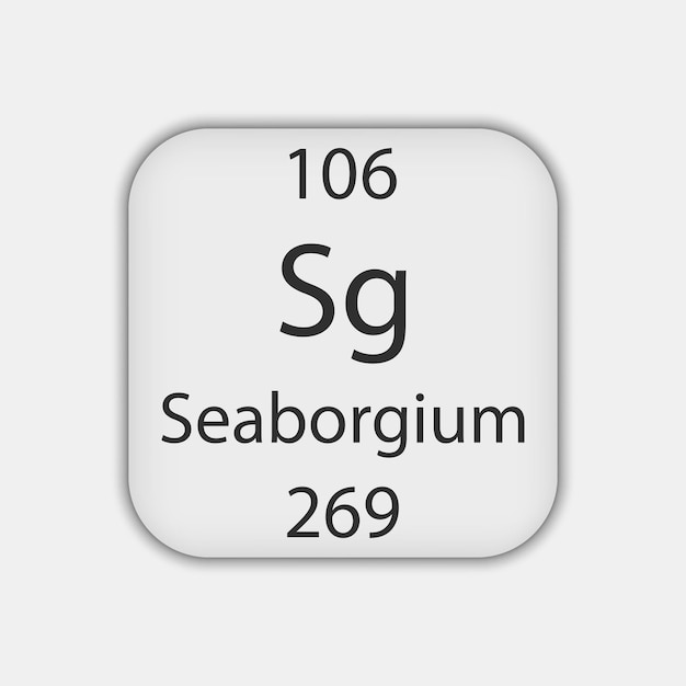 Símbolo de Seaborgium Elemento químico da tabela periódica ilustração vetorial
