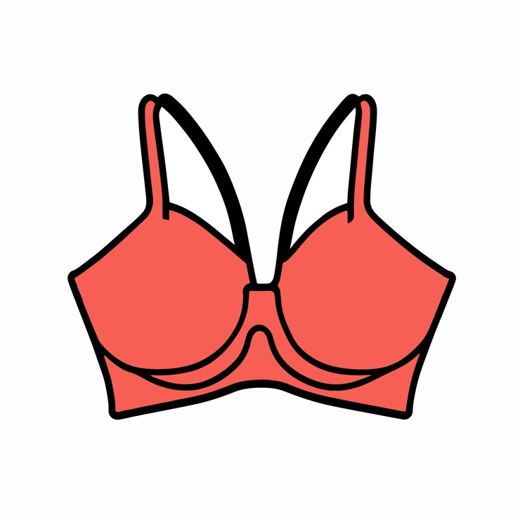 Vetor símbolo de sutiã feminino isolado no vetor de ilustração de fundo branco