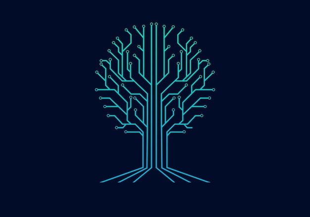 Vetor símbolo de tecnologia de árvore