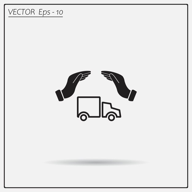 Vetor símbolo de transporte de carga por camião ilustração vetorial em fundo claro eps 10