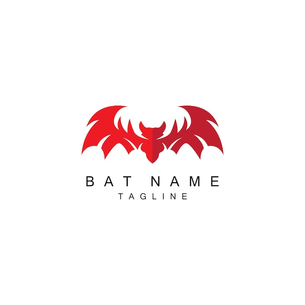 Símbolo de vetor de logotipo de morcego de halloween animal noturno