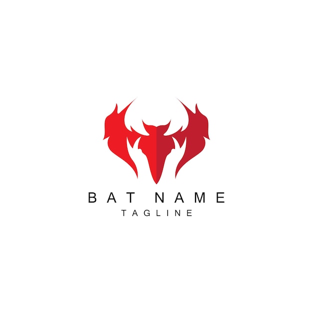 Símbolo de vetor de logotipo de morcego de halloween animal noturno