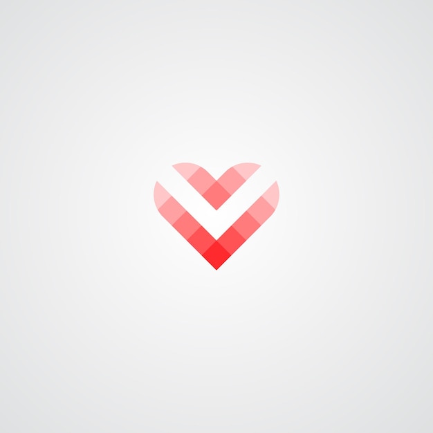 Símbolo de vetor do logotipo do coração. logotipo de fita de dia dos namorados
