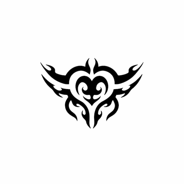 Símbolo do amor logotipo desenho tribal ilustração vetorial de estêncil