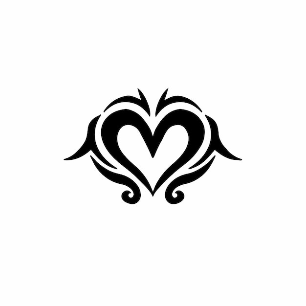 Símbolo do amor logotipo desenho tribal ilustração vetorial de estêncil