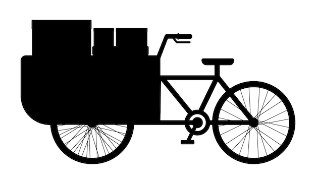 Símbolo do ícone da bicicleta de carga Ilustração em vetor