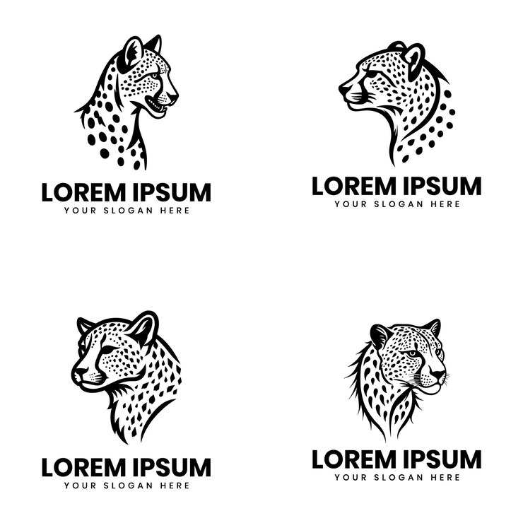 Vetor símbolo do logotipo cheetah desenho de modelo vetorial de cheetah
