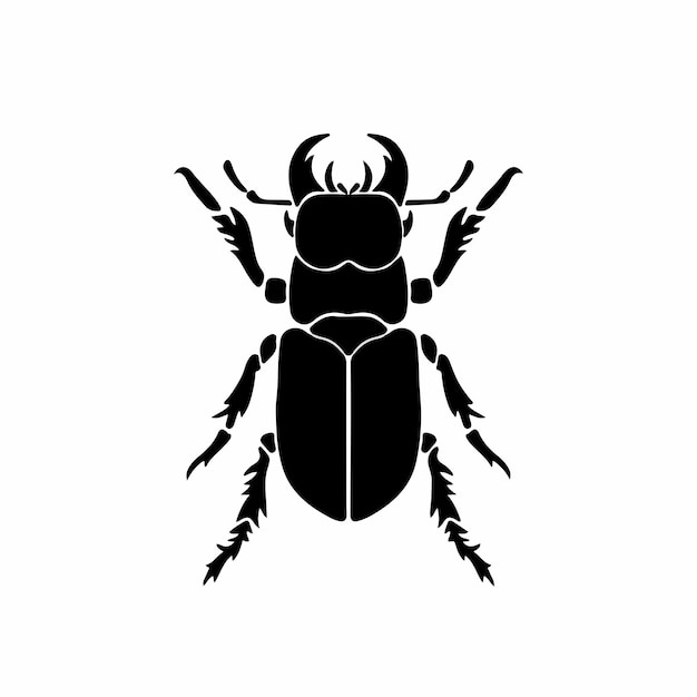 Símbolo do logotipo do besouro Desenho do estêncil ilustração vetorial de tatuagem