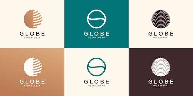 Símbolo do projeto do ícone do logotipo do globo abstrato.