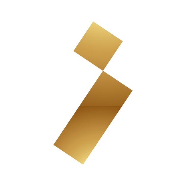 Vetor símbolo dourado da letra i em um ícone de fundo branco 1