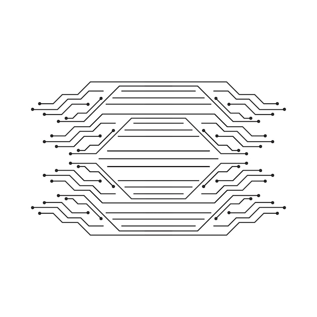 Símbolo e desenho do elemento vetorial do logotipo do circuito