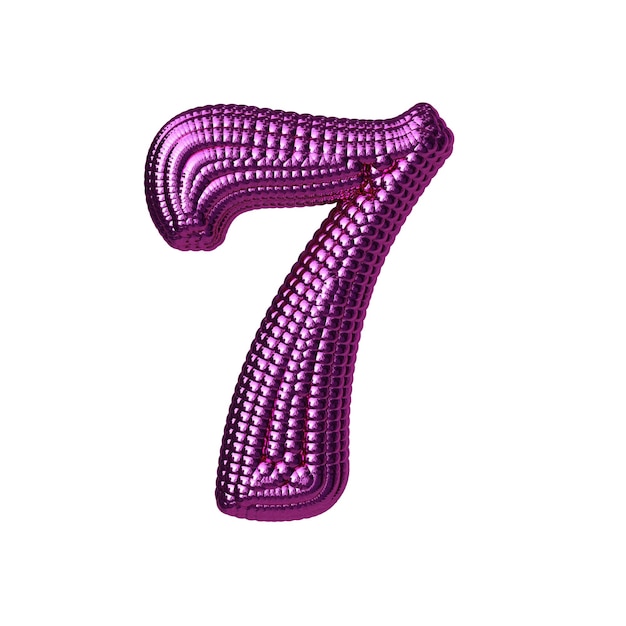 Vetor símbolo feito de balões roxos número 7