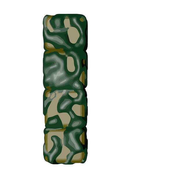 Símbolo feito de letra de camuflagem verde l