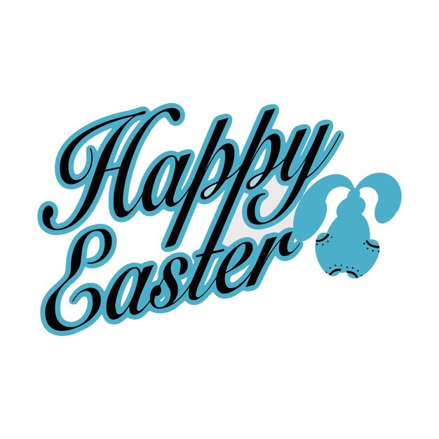 Símbolo feliz dos ovos do coelho do texto da Páscoa