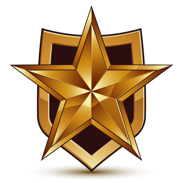 Símbolo geométrico dourado da marca, estrela dourada estilizada, melhor para uso em web e design gráfico, ícone vetorial corporativo isolado no fundo branco.