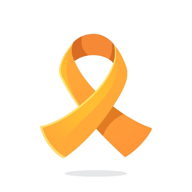 Vetor símbolo internacional da fita laranja da leucemia ou conscientização da esclerose múltipla vector