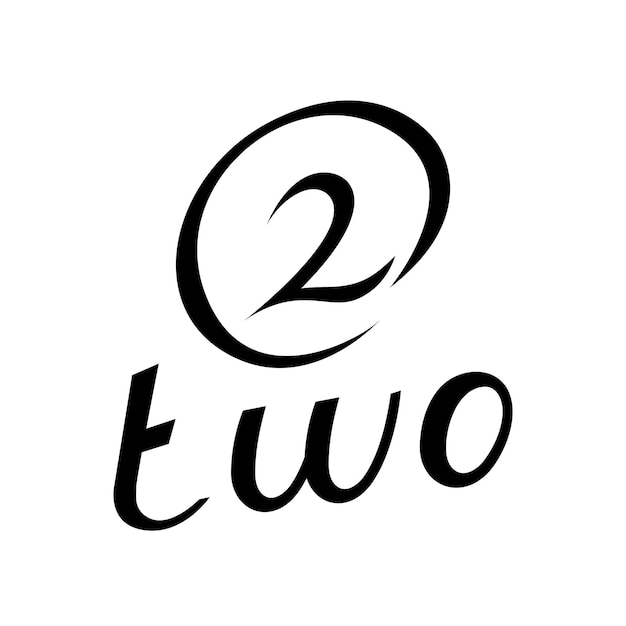 Vetor símbolo preto para o número 2 em um ícone de fundo branco 9