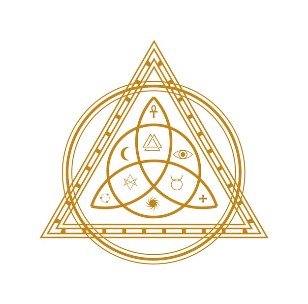 Símbolo sagrado da geometria antiga em fundo branco