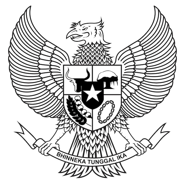 Vetor símbolo vetorial do estado indonésio garuda pancasila