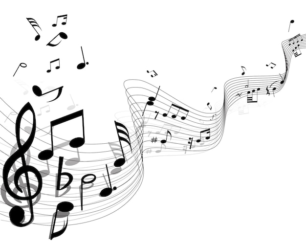 Símbolos de notas musicais vetores melódicos