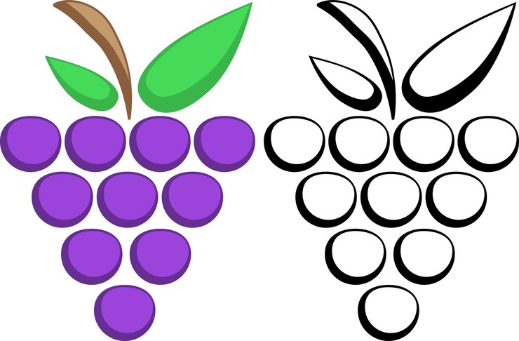 Vetor símbolos de uvas