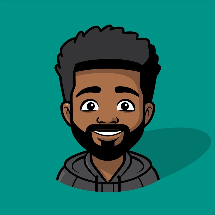 Vetor simples bonito menino preto com barba icon vector
