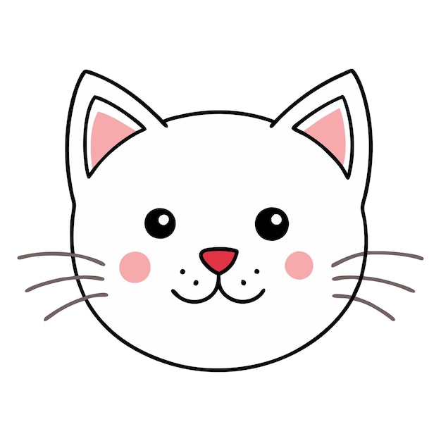 Simples e minimalista cara de gato bonito arquivo vetorial eps
