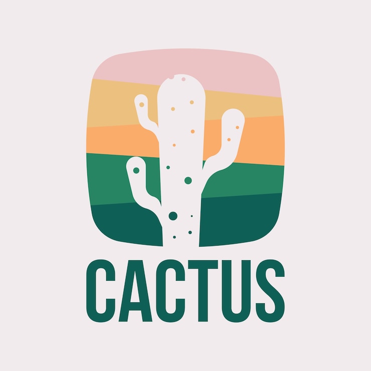 Vetor simples e único significado duplo conceito de design de logotipo de cacto vetor