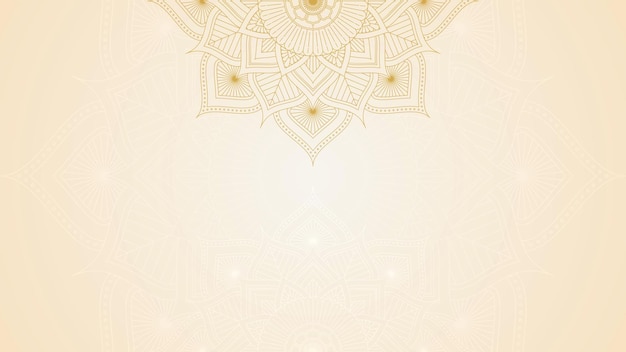 Simples luxuosa arte de mandala dourada em design de fundo amarelo radiante etéreo