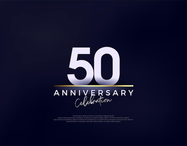 Simples, moderno e limpo, vetor de celebração do 50º aniversário Fundo vetorial premium para saudação e celebração