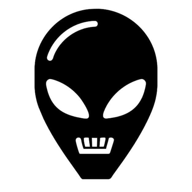 Vetor simplesmente pictograma de ícone de avatar de cabeça alienígena