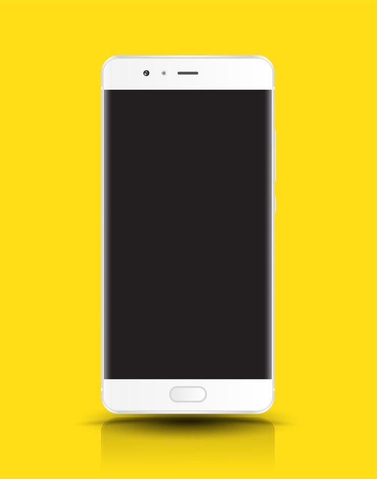 Vetor simulação de smartphone realista demonstração de lugar fácil na tela