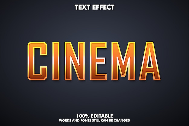 Simulação de texto cinematográfico, efeito de texto moderno para o título do filme