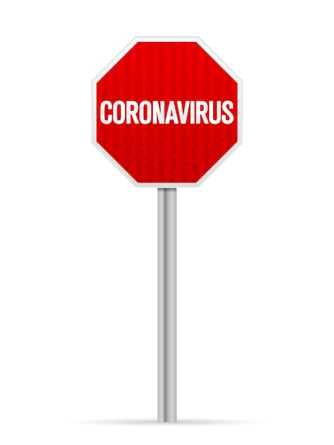 Vetor sinais rodoviários de coronavírus