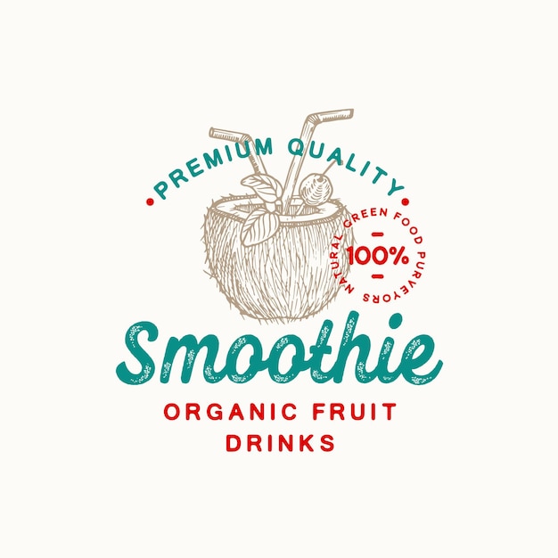 Sinal abstrato de smoothie de qualidade premium, símbolo ou modelo de logotipo.