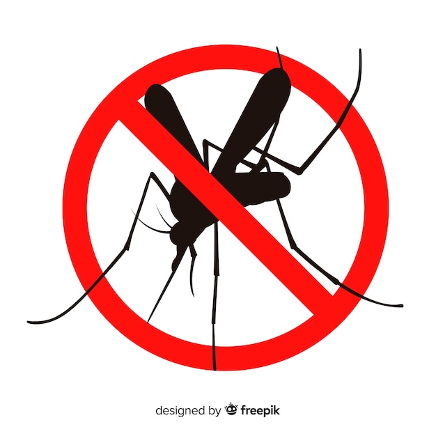 Sinal de alerta de mosquitos com design plano
