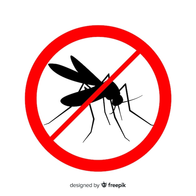 Sinal de alerta de mosquitos com design plano