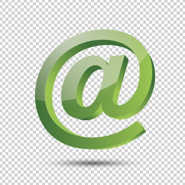 Vetor sinal de e-mail ou ícone de correio em design 3d e cor verde em fundo transparente verificado ilustração vetorial arquivo vetorial eps 10