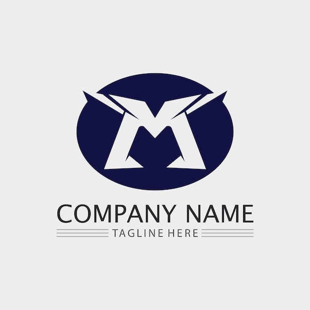 Sinal de ícone de identidade de vetor de design de logotipo de letra m