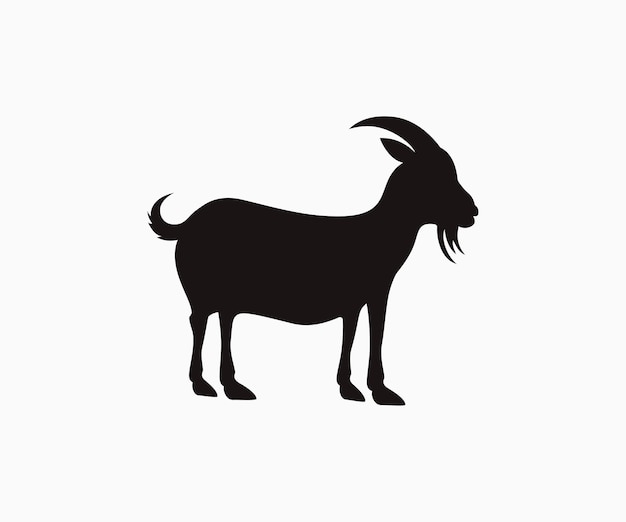 Sinal de ícone de vetor de símbolo de cabra preta ícone de fazenda de animais de cabra modelo