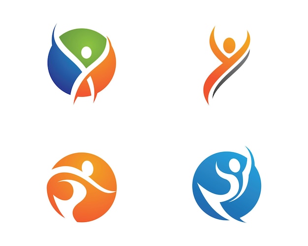 Sinal de logotipo de caráter humano sinal de logotipo de saúde
