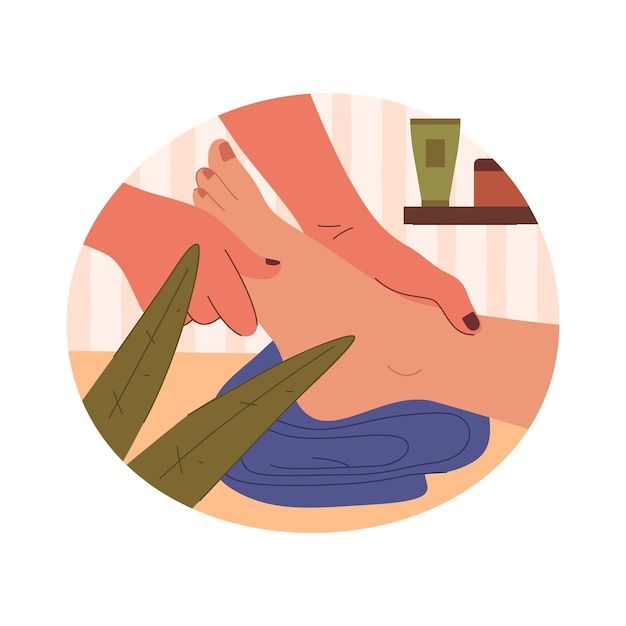 Sinal de massagem vetorial dos pés bandeira plana para terapia de relaxamento e tratamento de reflexologia símbolo para spa