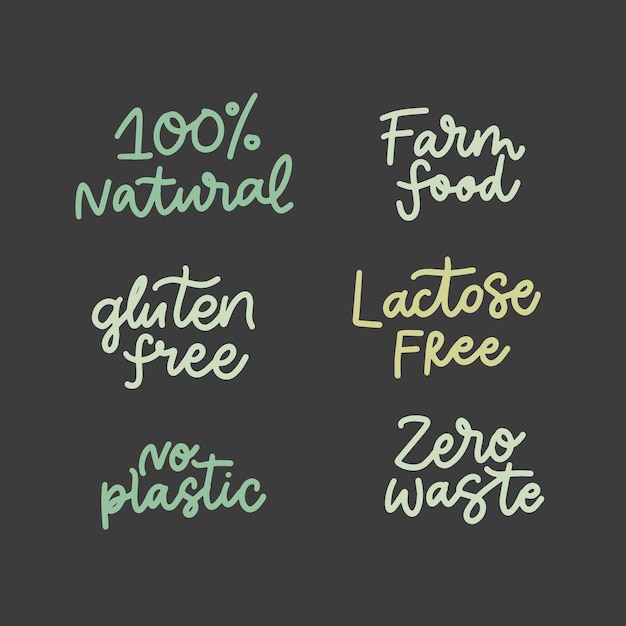 Sinal de menu vegano para menu de café design de etiqueta de letras artesanais com folha verde