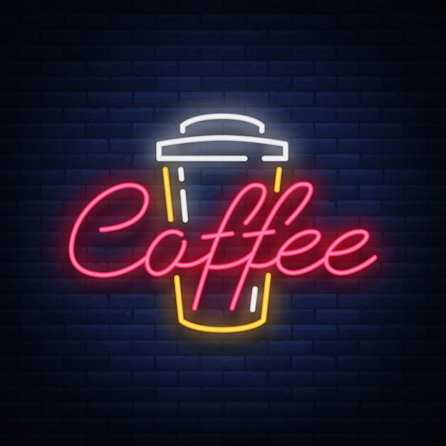 Sinal de néon café.